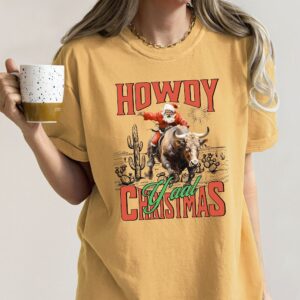 vintage t shirt howdy christmas yall shirt with retro santa design for cowgirl country western style holiday wear zzofj