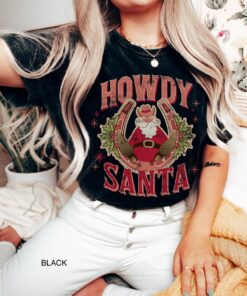 vintage t shirt howdy santa western christmas t shirt oversized retro cowboy design for holiday celebrations jnz9e