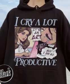 vintage t shirt i cry a lot but i am so productive mental health tee with song lyrics for those embracing lifes challenges aly6j