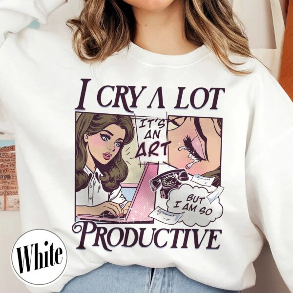 vintage t shirt i cry a lot but i am so productive mental health tee with song lyrics for those embracing lifes challenges ew63u