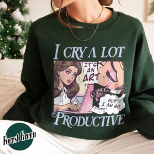 vintage t shirt i cry a lot but i am so productive mental health tee with song lyrics for those embracing lifes challenges kkowt