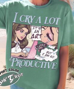 vintage t shirt i cry a lot but i am so productive song lyrics tee for mental health awareness and self expression hprvf