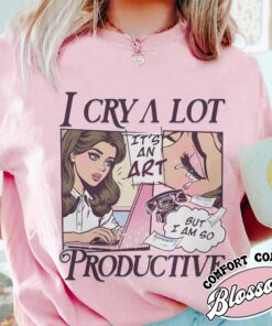 vintage t shirt i cry a lot but i am so productive song lyrics tee for mental health awareness and self expression o2zn8