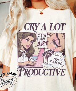 vintage t shirt i cry a lot but i am so productive song lyrics tee for mental health awareness and self expression wqzs9