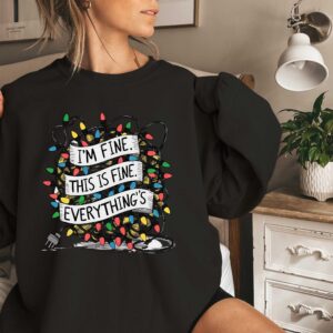 vintage t shirt im fine everything is fine sweatshirt funny christmas light design for anxiety awareness and holiday humor 3vf8j scaled