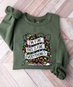 vintage t shirt im fine everything is fine sweatshirt funny christmas light design for anxiety awareness and holiday humor vtlbv scaled