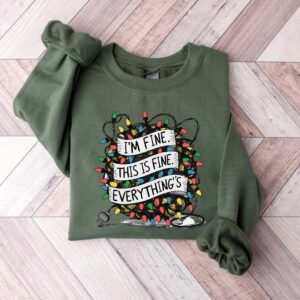 vintage t shirt im fine everything is fine sweatshirt funny christmas light design for anxiety awareness and holiday humor vtlbv scaled