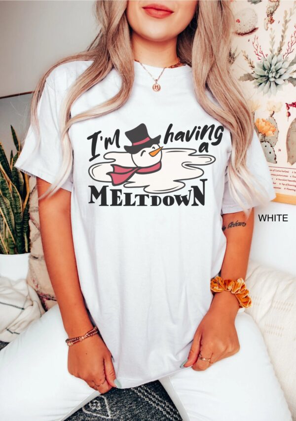 vintage t shirt im having a meltdown snowman tee funny winter mental health t shirt for christmas and anxiety awareness 3y7sw