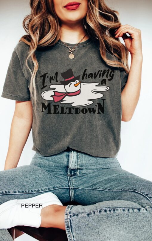 vintage t shirt im having a meltdown snowman tee funny winter mental health t shirt for christmas and anxiety awareness 4vbfj