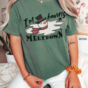 vintage t shirt im having a meltdown snowman tee funny winter mental health t shirt for christmas and anxiety awareness ht3il