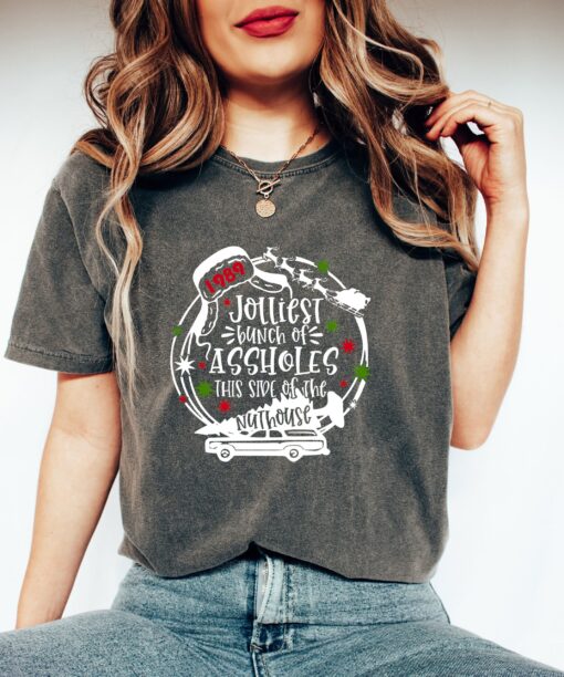 vintage t shirt jolliest bunch of assholes this side of the nuthouse humorous christmas tee for fun holiday celebrations g3e0z scaled