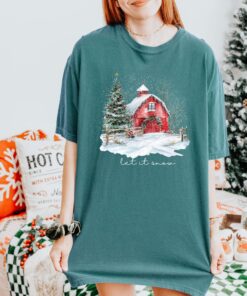 vintage t shirt let it snow farmhouse christmas t shirt rustic winter design for holiday celebrations and festive gatherings 7zecp scaled