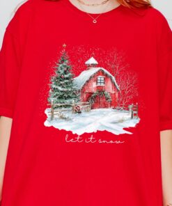 vintage t shirt let it snow farmhouse christmas t shirt rustic winter design for holiday celebrations and festive gatherings ib3vf scaled