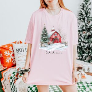 vintage t shirt let it snow farmhouse christmas t shirt rustic winter design for holiday celebrations and festive gatherings r9azg