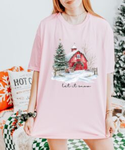 vintage t shirt let it snow farmhouse christmas t shirt rustic winter design for holiday celebrations and festive gatherings r9azg scaled