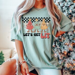 vintage t shirt lets get lit christmas design retro winter trees funny holiday apparel gmm72 scaled