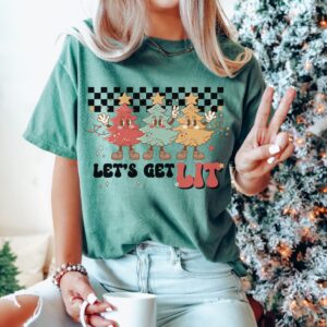 vintage t shirt lets get lit christmas design retro winter trees funny holiday apparel ulrkc scaled