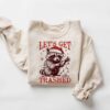 vintage t shirt lets get trashed raccoon shirt funny christmas meme design retro style for holiday celebrations qxgav