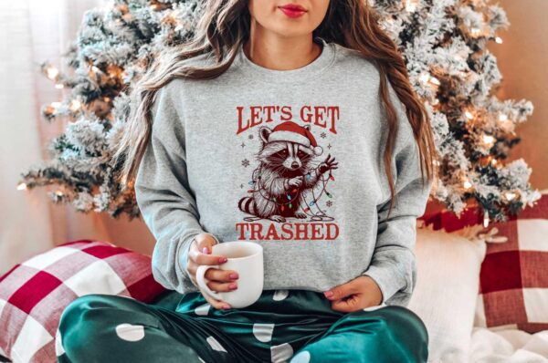 vintage t shirt lets get trashed raccoon shirt funny christmas meme design retro style for holiday celebrations y4fnr