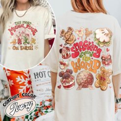 Vintage T Shirt Magical Place on Earth Snacking Around the World Design Family Trip Theme for Christmas Celebrations