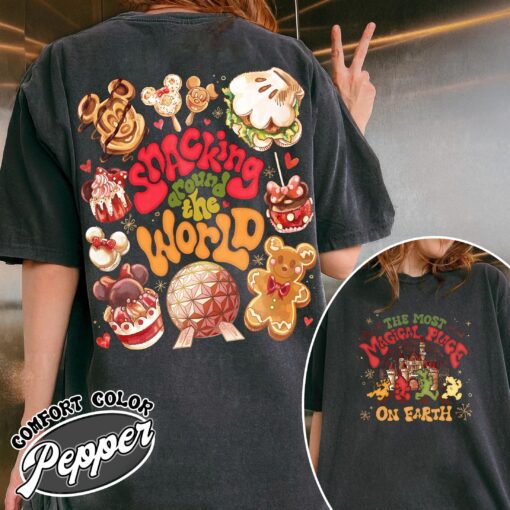 vintage t shirt magical place on earth snacking around the world design family trip theme for christmas celebrations ck4v5