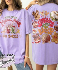 vintage t shirt magical place on earth snacking around the world design family trip theme for christmas celebrations izose