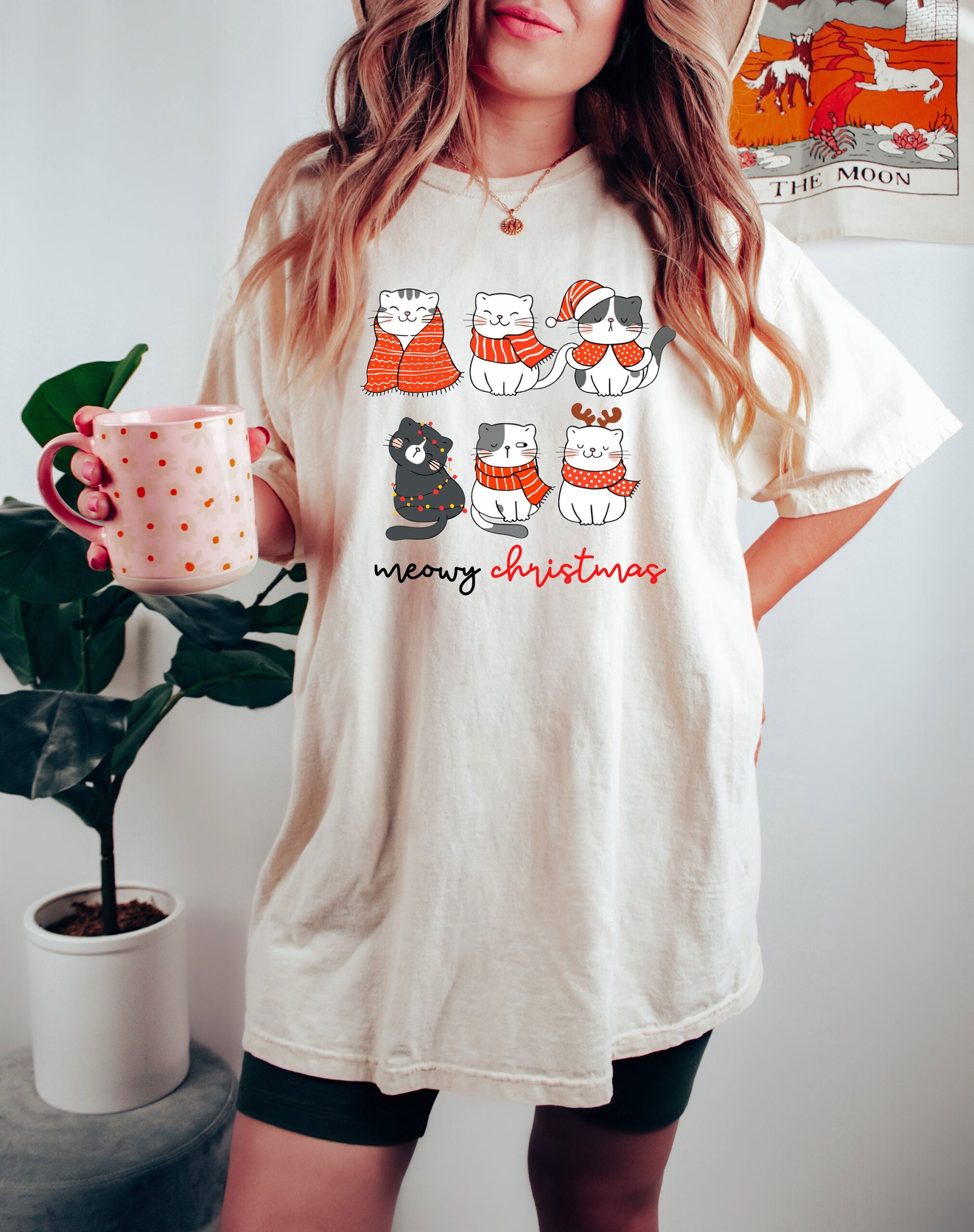 vintage t shirt meowy christmas cat shirt for cat lovers with funny christmas design in comfort colors aguvh scaled