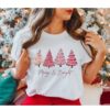 vintage t shirt merry and bright womens christmas tee in pink with holiday design for festive occasions mzfkj