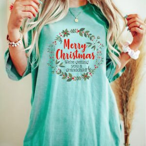 vintage t shirt merry christmas were getting you a grandchild pregnancy announcement tee cute xmas baby design a89e6 scaled