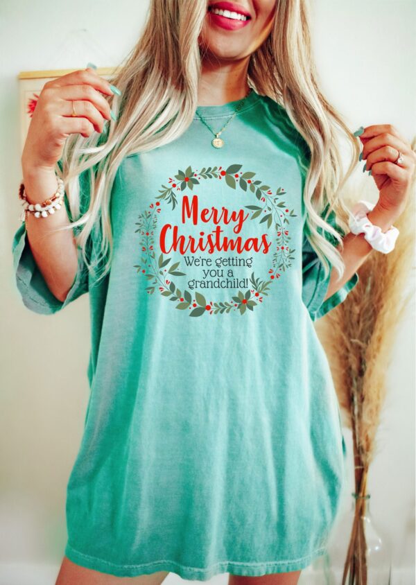 vintage t shirt merry christmas were getting you a grandchild pregnancy announcement tee cute xmas baby design a89e6 scaled