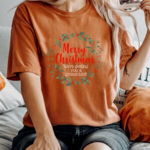 vintage t shirt merry christmas were getting you a grandchild pregnancy announcement tee cute xmas baby design vfloc scaled