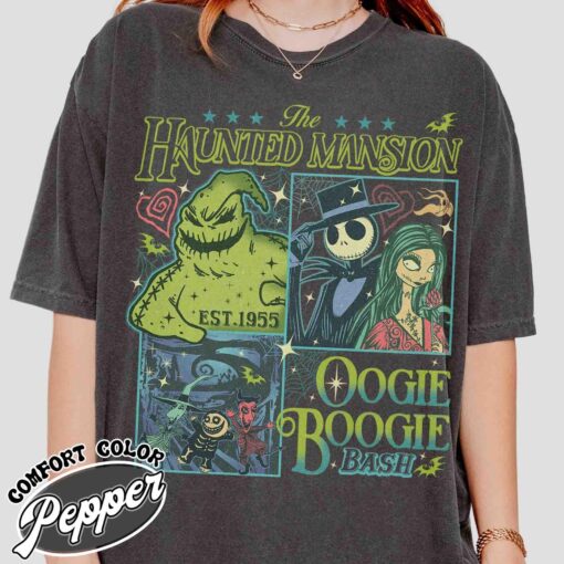 vintage t shirt nightmare on main street halloween shirt retro design for women haunted mansion theme fall apparel e75s5