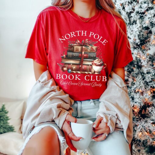 vintage t shirt north pole book club christmas t shirt bookish design for winter reading lovers and holiday enthusiasts d3dzv scaled