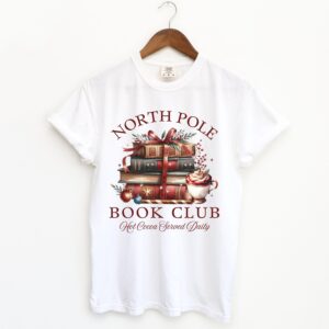 vintage t shirt north pole book club christmas t shirt bookish design for winter reading lovers and holiday enthusiasts fsgvt