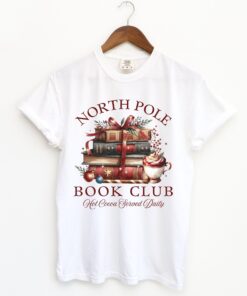 vintage t shirt north pole book club christmas t shirt bookish design for winter reading lovers and holiday enthusiasts fsgvt scaled