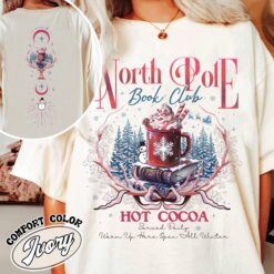 vintage t shirt north pole book club design for christmas book lovers featuring fun graphics for librarians and bookworms nriq2