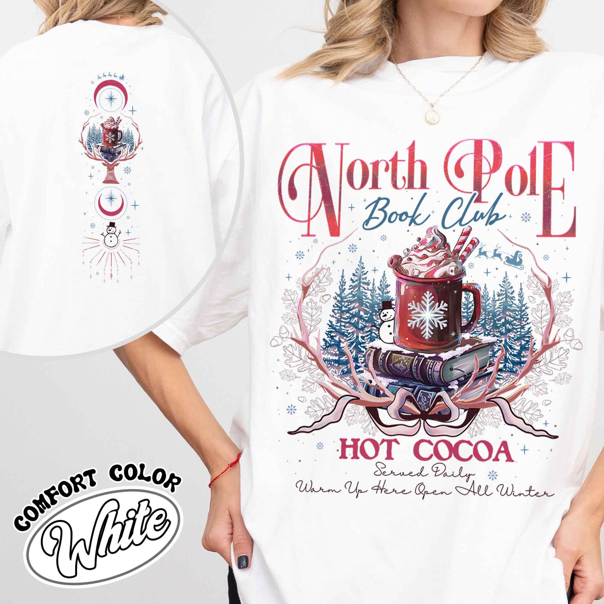 vintage t shirt north pole book club design for christmas book lovers featuring fun graphics for librarians and bookworms q06nz