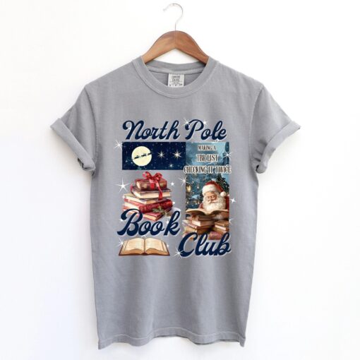 vintage t shirt north pole book club tee funny christmas design holiday reading apparel for book lovers hzsti scaled