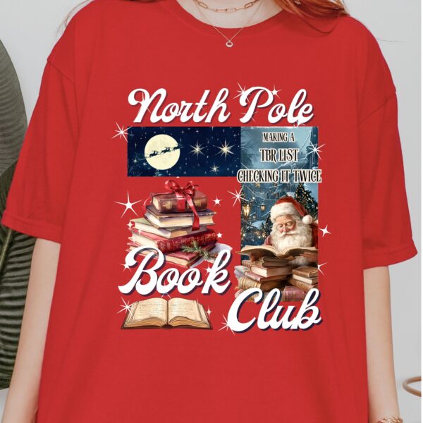 vintage t shirt north pole book club tee funny christmas design holiday reading apparel for book lovers rsqbh scaled