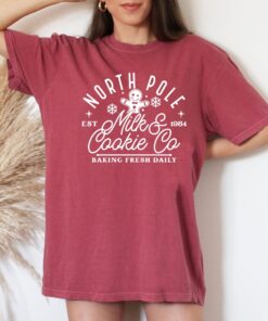 vintage t shirt north pole milk and cookie co christmas design gingerbread baking tee for fun holiday celebrations oyxkc scaled