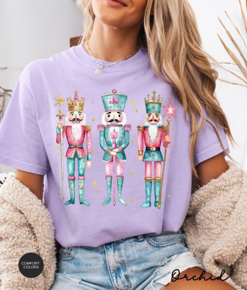 vintage t shirt nutcracker christmas shirt for women in pink funny holiday tee for christmas celebrations and festive occasions hv6nk scaled