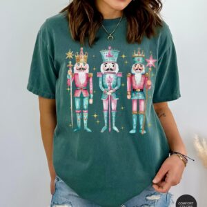 vintage t shirt nutcracker christmas shirt for women in pink funny holiday tee for christmas celebrations and festive occasions owub4 scaled