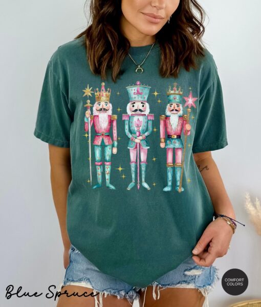 vintage t shirt nutcracker christmas shirt for women in pink funny holiday tee for christmas celebrations and festive occasions owub4 scaled