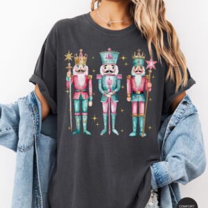 vintage t shirt nutcracker christmas shirt for women in pink funny holiday tee for christmas celebrations and festive occasions vtk0u scaled