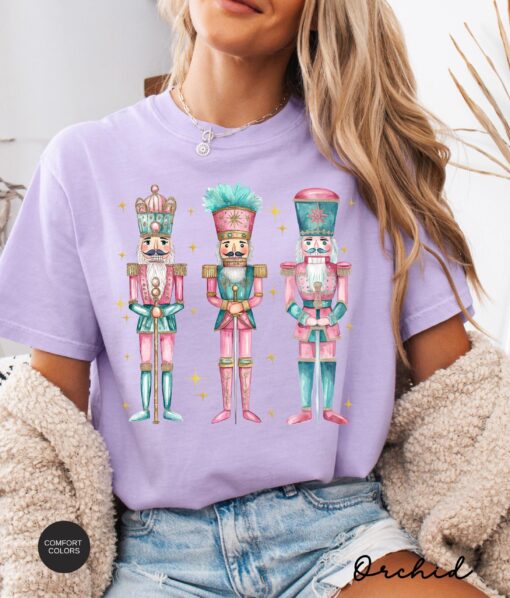 vintage t shirt nutcracker christmas shirt womens holiday apparel funny christmas shirt in pink for festive celebrations cktwh scaled