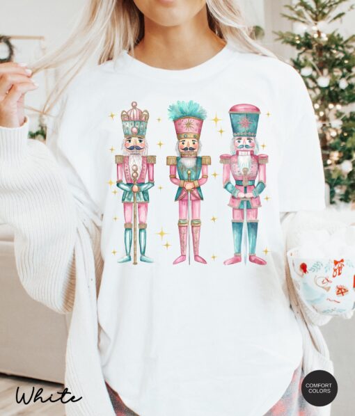 vintage t shirt nutcracker christmas shirt womens holiday apparel funny christmas shirt in pink for festive celebrations wkica scaled