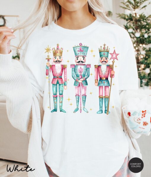 vintage t shirt nutcracker christmas shirt womens holiday tee soft pink xmas apparel for fun holiday celebrations lkfu1 scaled