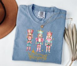 Vintage T Shirt Nutcracker Merry Christmas Design Comfort Colors T Shirt for Women Fun Holiday Apparel