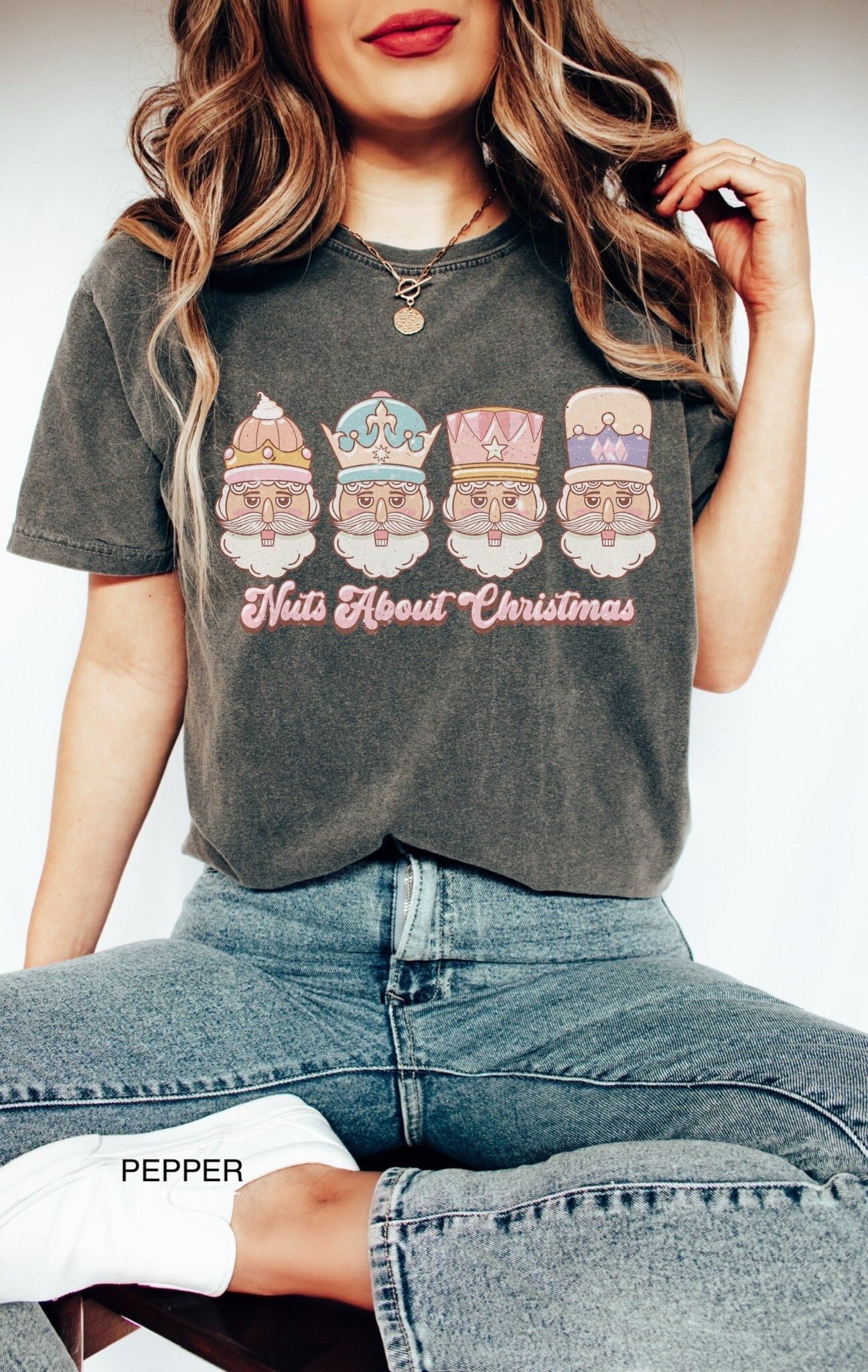 vintage t shirt nuts about christmas santa design retro holiday tee oversized comfort colors t shirt for fun christmas celebrations nsgrv