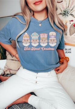 vintage t shirt nuts about christmas santa design retro holiday tee oversized comfort colors t shirt for fun christmas celebrations zq0eo